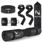 Nuviqo 9 Pcs Gym Accessories Set Featuring Barbell Pad With 2 Safety Black. Fixed Price $42.99.