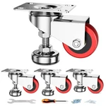 2" Leveling Plate Caster Wheels With Adjustable Anti-vibration Foot .... Fixed Price $53.84.