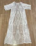 Island Life Resort Wear Ivory Lace Duster Tie Front Short Sleeve Lovely Cover Up. Fixed Price $44.00.