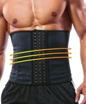 Gainkee Latex Men Waist Trainer Corsets W/ Steel Bone Sweat Belt (medium-black). Fixed Price $23.87.