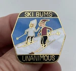 Bums Unanimous Skiing Skier Winter Mountain Poles Downhill Canada Lapel Pin. Fixed Price $13.81.