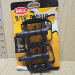 Bell Bicycle Pedals 9/16" Axle Black High Impact Body New Old Stock. Fixed Price $14.95.