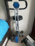 Xterra Upright Exercise Bike Blue Silver Adjustable Seat Magnetic Resistance. Fixed Price $50.00.