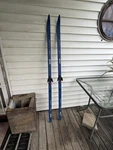 Vintage Trak Nowax Cross Country W/ Bindings Blue Nordic Set. Fixed Price $45.00.