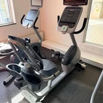 Precor RBK615 Upright Stationary Bike Exercise Bicycle Air Flex Seat Tv Console. Fixed Price $1200.00.
