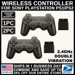 Wireless Controller For Sony Playstation PS2 2.4GHZ Dual Vibration Twin Shock. Fixed Price $29.99.
