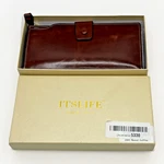 It S Life Brown Leather Wallet Waxed Coffee Zip Around New In Box. Fixed Price $19.99.