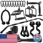Wnoey Lat Bar Cable Attachment Rubber Handgrips Deluxe Heavy Duty Solid Curl. Fixed Price $202.74.