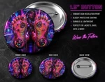 Cyberpunk Futuristic Foot Art 1.5 Pin Button Neon Sci-fi Badge + Magnet & Key. Fixed Price $8.00.